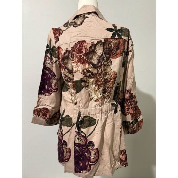 Chico’s soft blush floral dusty rose pink draped front cardigan jacket 1 (8) - Picture 5 of 9